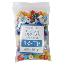 画像1: ミルフィオリ8mmTP  100g（透明系）